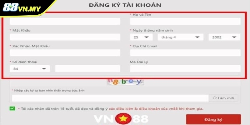 Hệ thống của nhà cái 88VN sẽ tiếp nhận thông tin của bạn